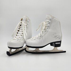 Bladerunner Solstice Ice Skates Youth Size 1 White Figure Skates Stainless Blade